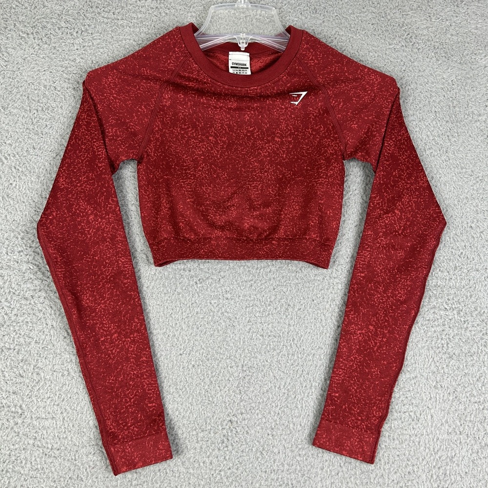 Gymshark Crop Top Womens XS Flex Seamless Long Sleeve Pullover Stretch Athletic